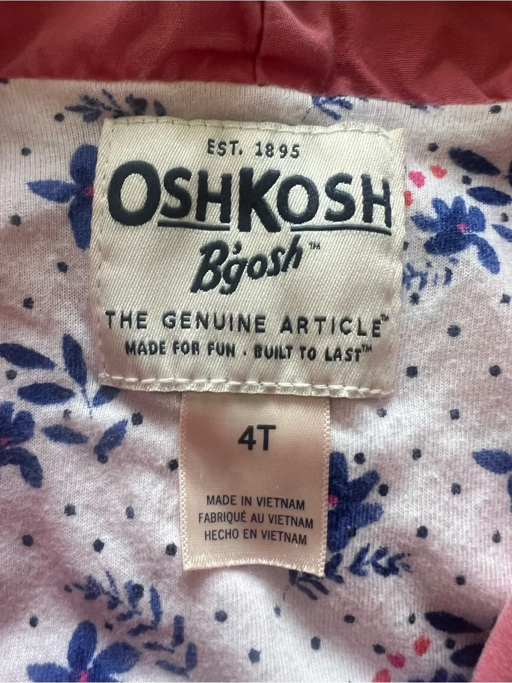 OshKosh jacket plus 3 dresses in different sizes bundle
